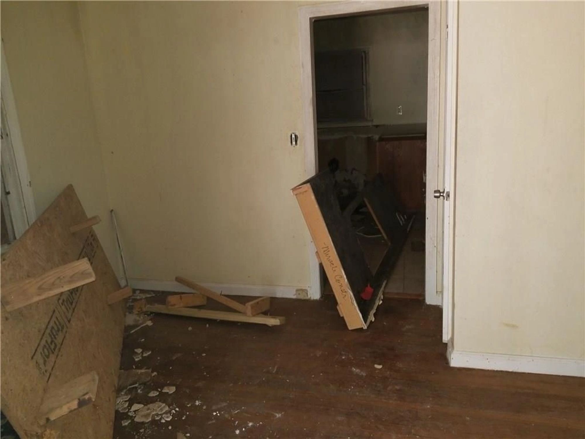 Original living area during demolition