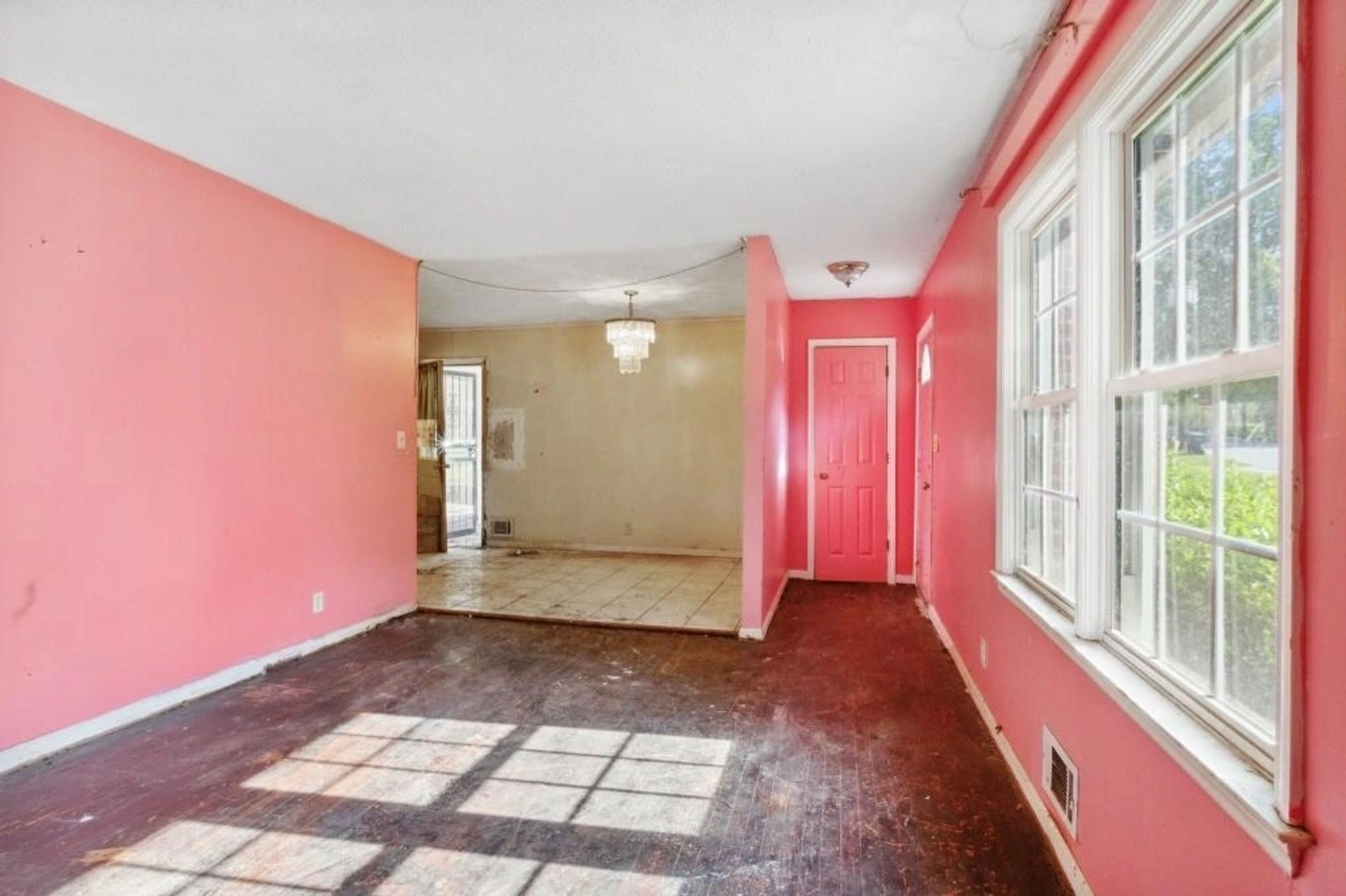 Original living area with original windows