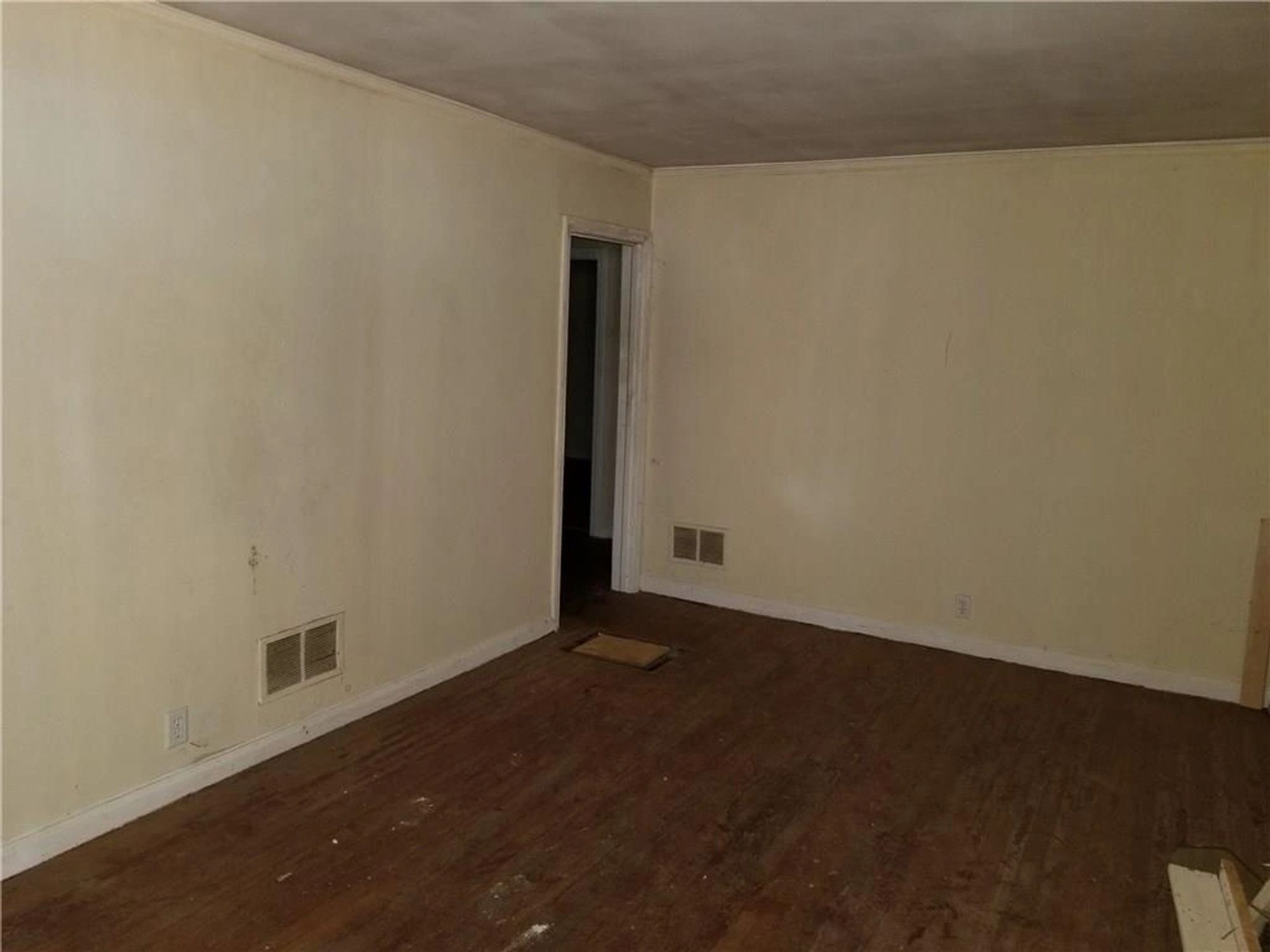 Original hallway looking toward the bath